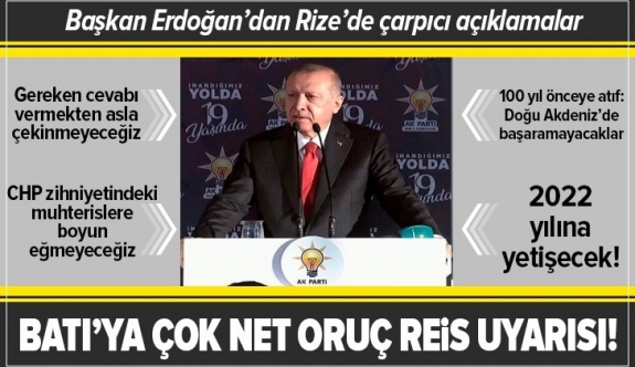 Erdoğan'dan Rize'de flaş açıklamalar.