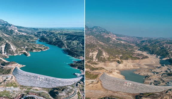 Geçitköy Barajı’nın öncesi ve sonrası havadan görüntülendi